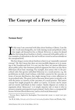 The Concept of a Free Society