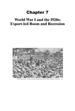 World War I and the 1920S: Export-Led Boom and Recession