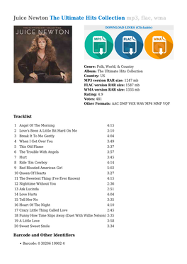 Juice Newton the Ultimate Hits Collection Mp3, Flac, Wma