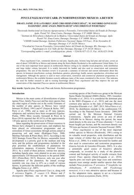 Pinus Engelmannii Carr. in Northwestern Mexico: a Review