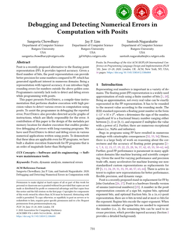 Debugging and Detecting Numerical Errors in Computation with Posits