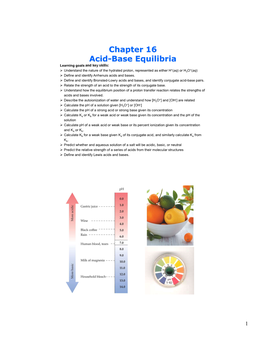 Chapter 16 Acid-Base Equilibria