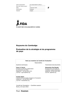 Examen Royaume Du Cambodge Évaluation De La Stratégie Et Du Programme De Pays