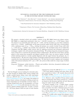 Dynamical Analysis of the Circumprimary Planet in the Eccentric Binary System Hd 59686