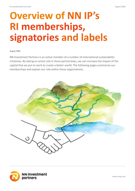 Overview of NN IP's RI Memberships, Signatories and Labels