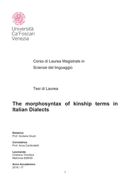 The Morphosyntax of Kinship Terms in Italian Dialects