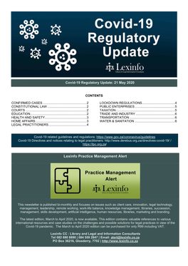 Covid-19 Regulatory Update 21May2020