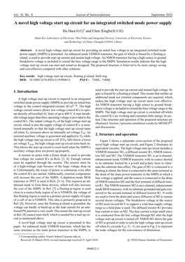 A Novel High Voltage Start up Circuit for an Integrated Switched Mode Power Supply