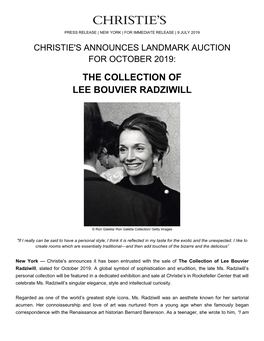 The Collection of Lee Bouvier Radziwill