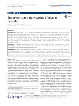 Endocytosis and Transcytosis of Gliadin Peptides M