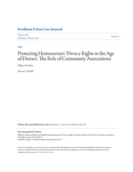 Protecting Homeownersâ•Ž Privacy Rights in the Age of Drones: The