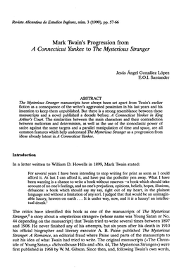 Mark Twain's Progression from a Connecticut Yankee to the Mysterious Stranger