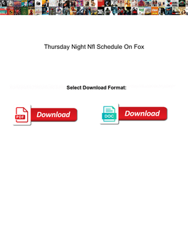 Thursday Night Nfl Schedule on Fox