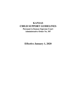 Kansas Child Support Guidelines Effective January 1, 2020