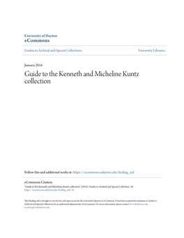 Guide to the Kenneth and Micheline Kuntz Collection