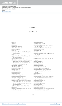 Cambridge University Press 978-1-107-41523-2 — Pythagoras and Renaissance Europe Christiane L