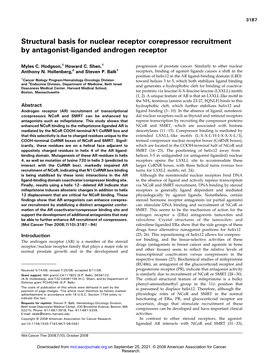 Structural Basis for Nuclear Receptor Corepressor Recruitment by Antagonist-Liganded Androgen Receptor