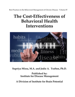 The Cost-Effectiveness of Behavioral Health Interventions