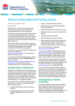 Illawarra Recreational Fishing Guide