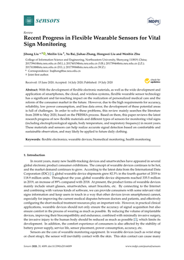 Recent Progress in Flexible Wearable Sensors for Vital Sign Monitoring