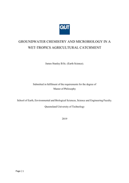 Groundwater Chemistry and Microbiology in a Wet