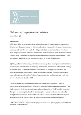 Children: Making Enforceable Decisions