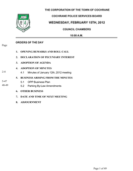Wednesday, February 15Th, 2012