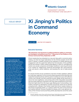 Xi Jinping's Politics in Command Economy