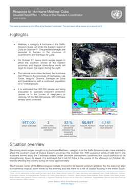 Highlights Situation Overview