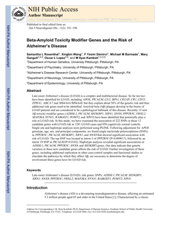 NIH Public Access Author Manuscript Am J Neurodegener Dis