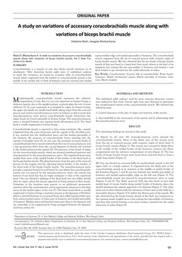 A Study on Variations of Accessory Coracobrachialis Muscle Along with Variations of Biceps Brachii Muscle