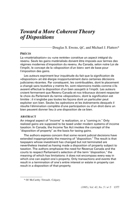 Toward a More Coherent Theory of Dispositions