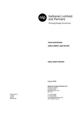 August 2008 PEAK SUB-REGION EMPLOYMENT LAND REVIEW