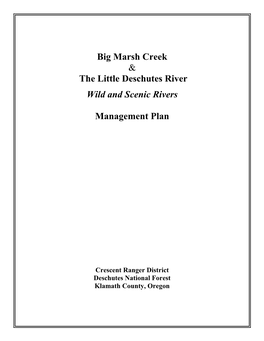 Big Marsh Creek Management Plan