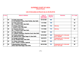 List of Advocates-On-Record (As on 25.09.2019)