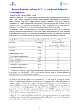 Diagnóstico Socioeconómico De Ferrol Y Su Área De Influencia