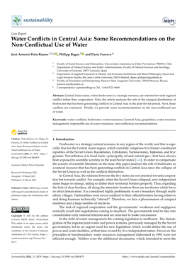 Water Conflicts in Central Asia: Some Recommendations on the Non-Conflictual Use of Water