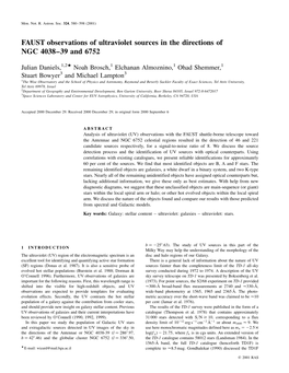 FAUST Observations of Ultraviolet Sources in the Directions of NGC 4038±39 and 6752