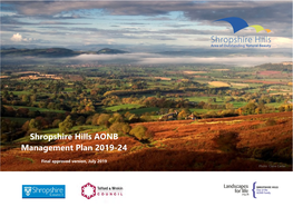 Shropshire Hills AONB Management Plan 2019-24