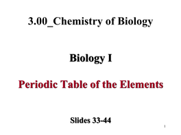 CHEMISTRY for BIOLOGY