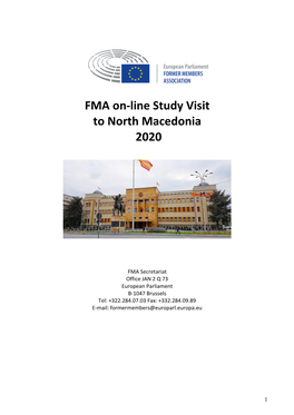 FMA On-Line Study Visit to North Macedonia 2020