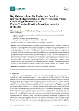 Key Odorants from Pig Production Based on Improved Measurements