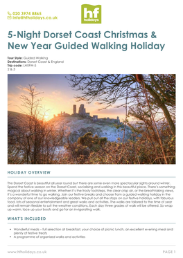 5-Night Dorset Coast Christmas & New Year Guided