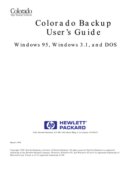 Colorado Backup User's Guide