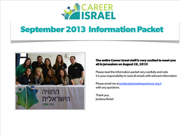 September 2013 Information Packet