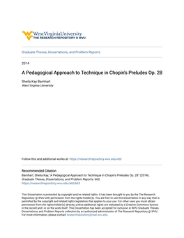 A Pedagogical Approach to Technique in Chopin's Preludes Op