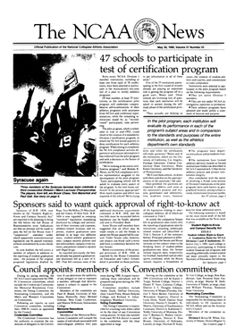 THE NCAA NEWS/May 30.1990 47 Schools