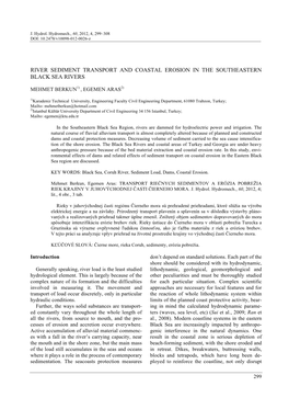 River Sediment Transport and Coastal Erosion in the Southeastern Black Sea Rivers