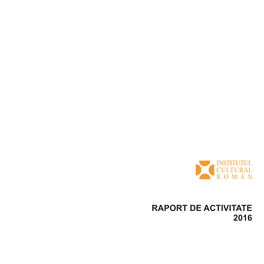 Raport De Activitate 2016