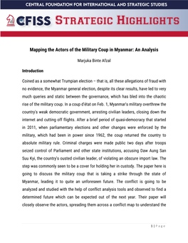 Mapping the Actors of the Military Coup in Myanmar: an Analysis